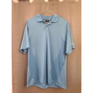 Nike Golf Polo Fit Dry Blue Body Mapping Mesh Vented Mens Size L